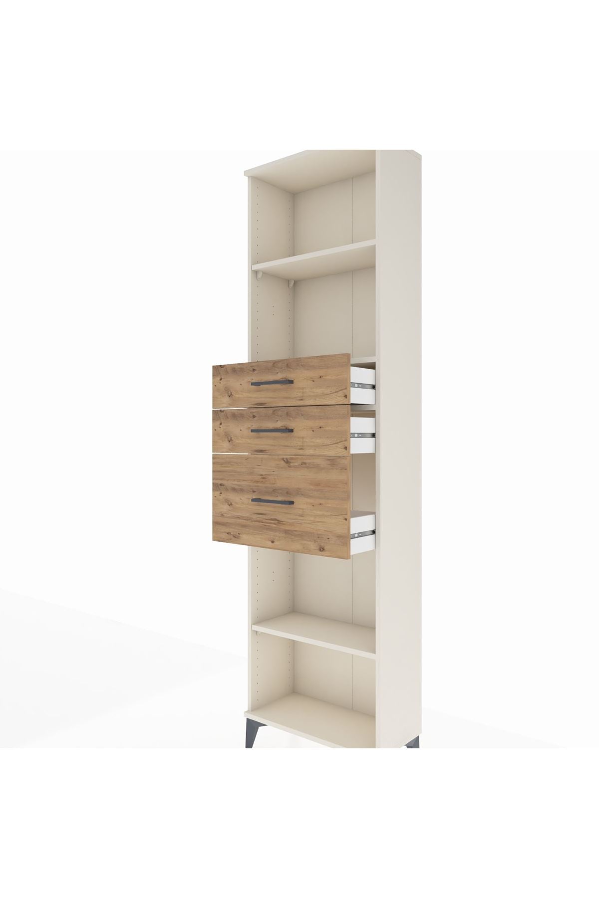 Arges Dolap 3 Raflı 3 Çekmeceli 60x30x221 - S29M239V3A