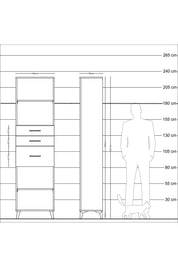Arges Dolap 3 Raflı 3 Çekmeceli 60x30x221 - S29M239V4A