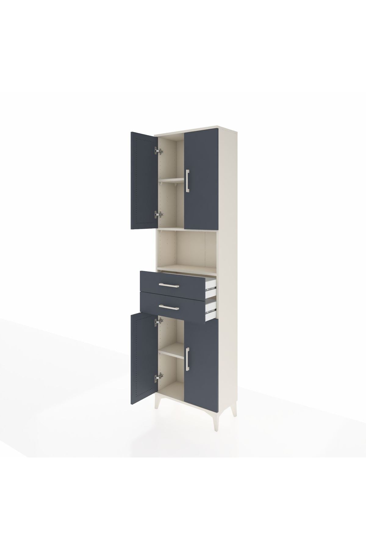 Arges Dolap 4 Raflı 2 Çekmeceli 4 Kapaklı 60x30x221 - S29M240V2A