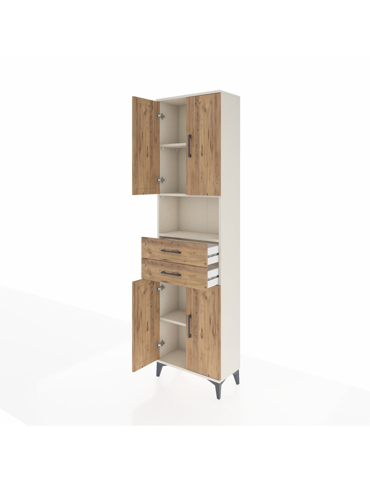 Arges Dolap 4 Raflı 2 Çekmeceli 4 Kapaklı 60x30x221 - S29M240V3A