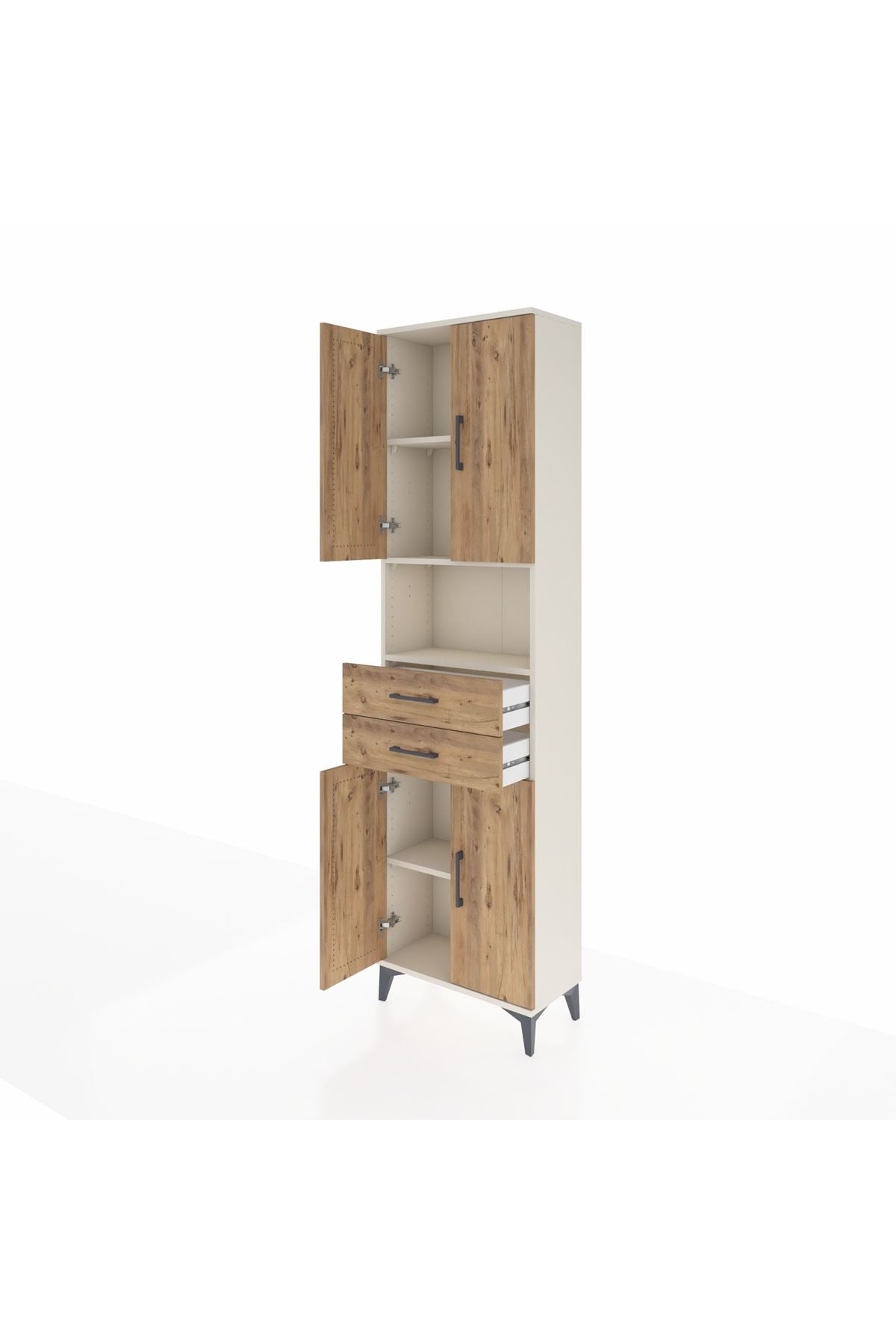 Arges Dolap 4 Raflı 2 Çekmeceli 4 Kapaklı 60x30x221 - S29M240V3A