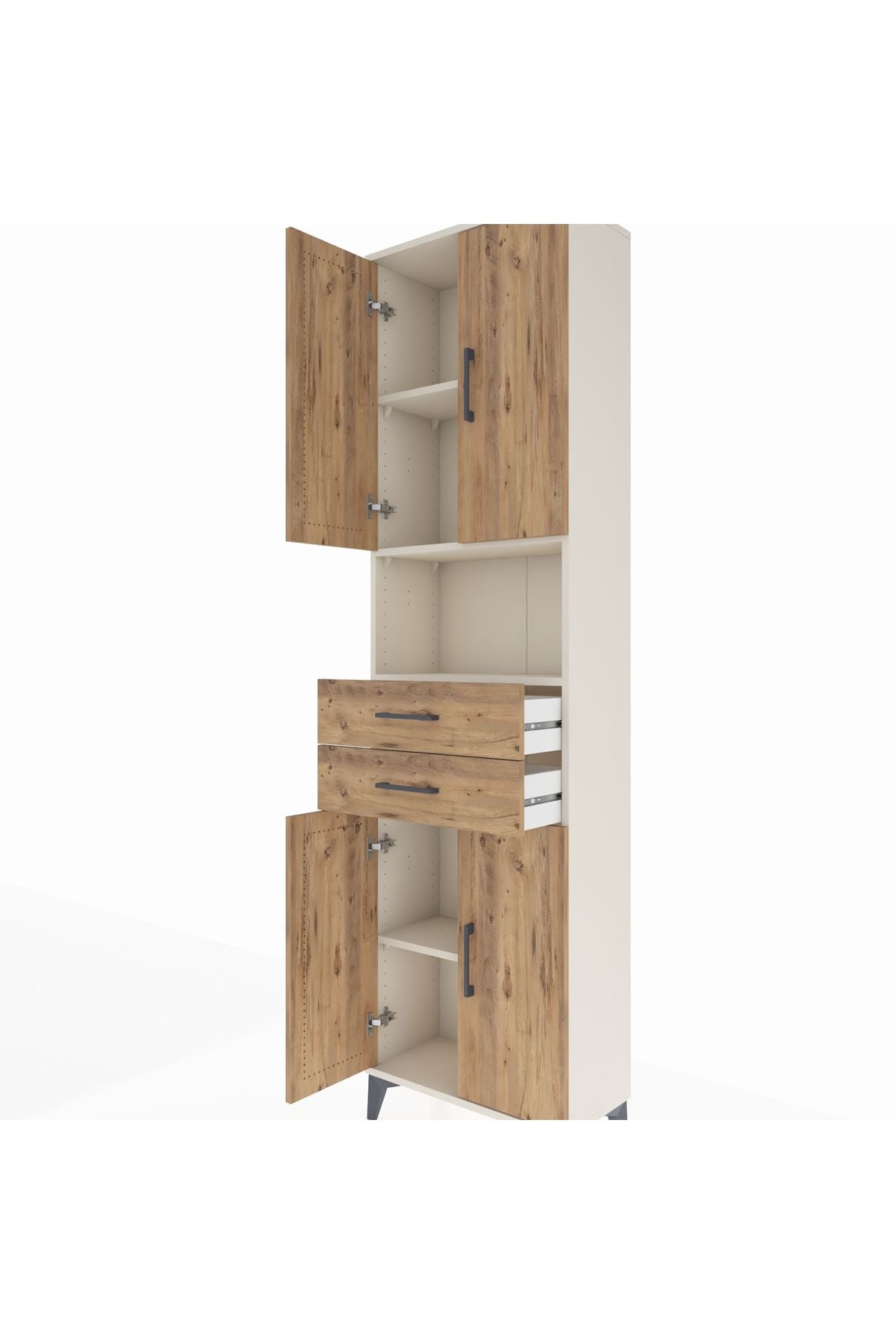 Arges Dolap 4 Raflı 2 Çekmeceli 4 Kapaklı 60x30x221 - S29M240V3A
