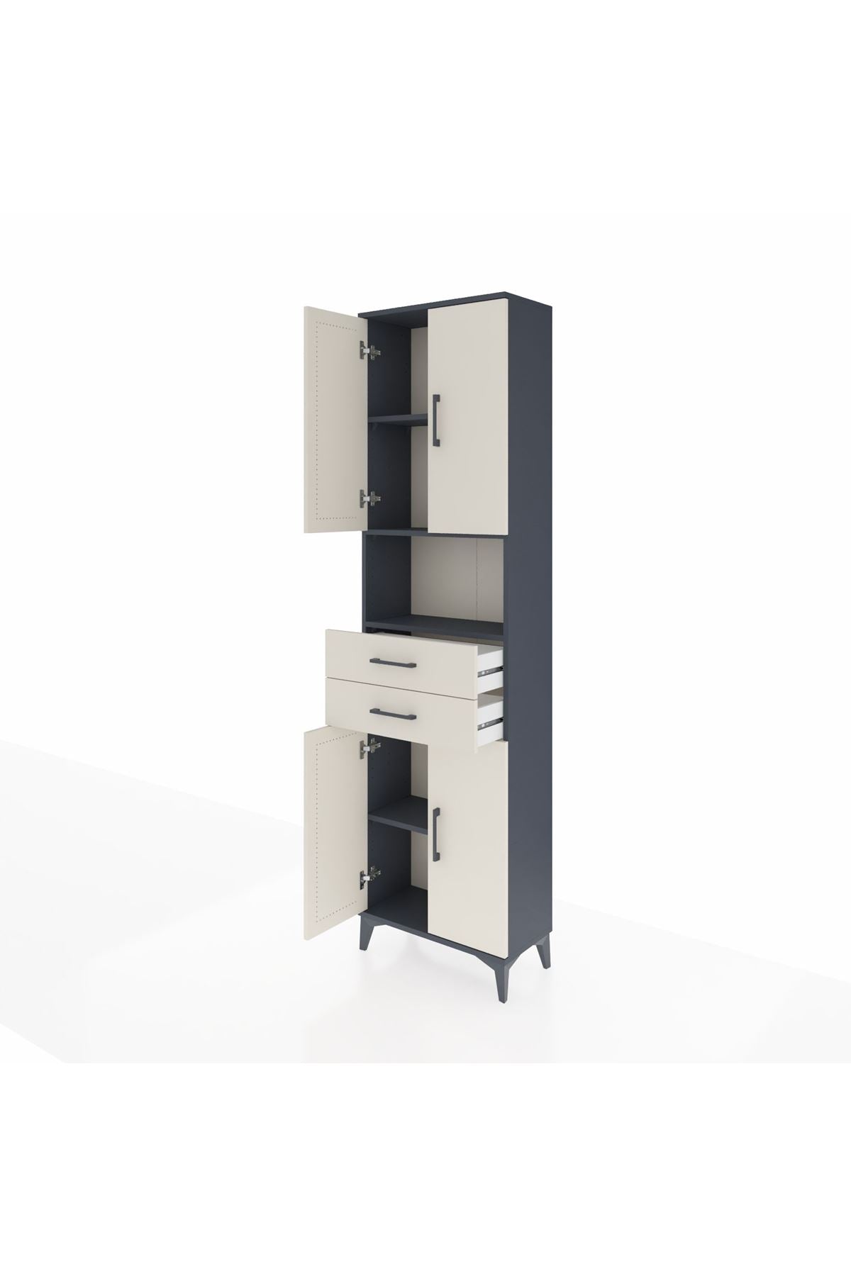 Arges Dolap 4 Raflı 2 Çekmeceli 4 Kapaklı 60x30x221 - S29M240V4A