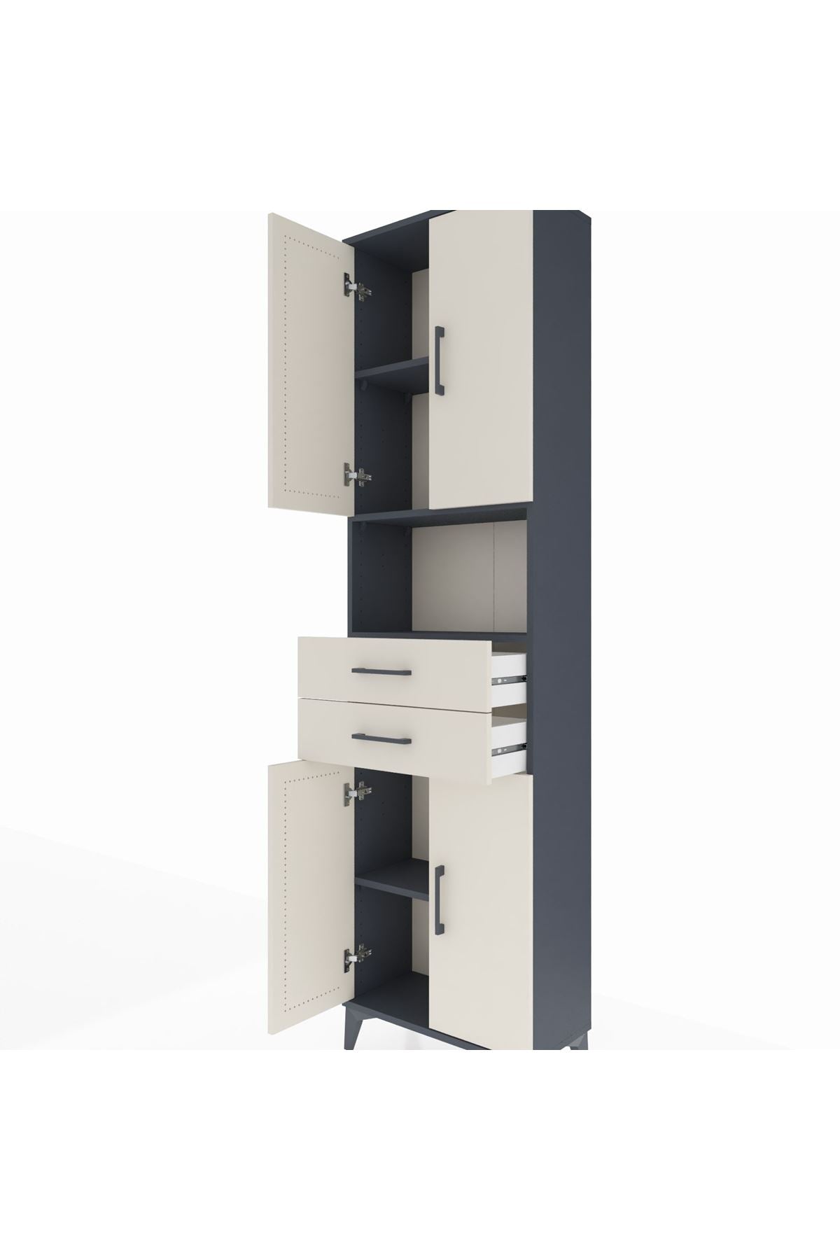 Arges Dolap 4 Raflı 2 Çekmeceli 4 Kapaklı 60x30x221 - S29M240V4A