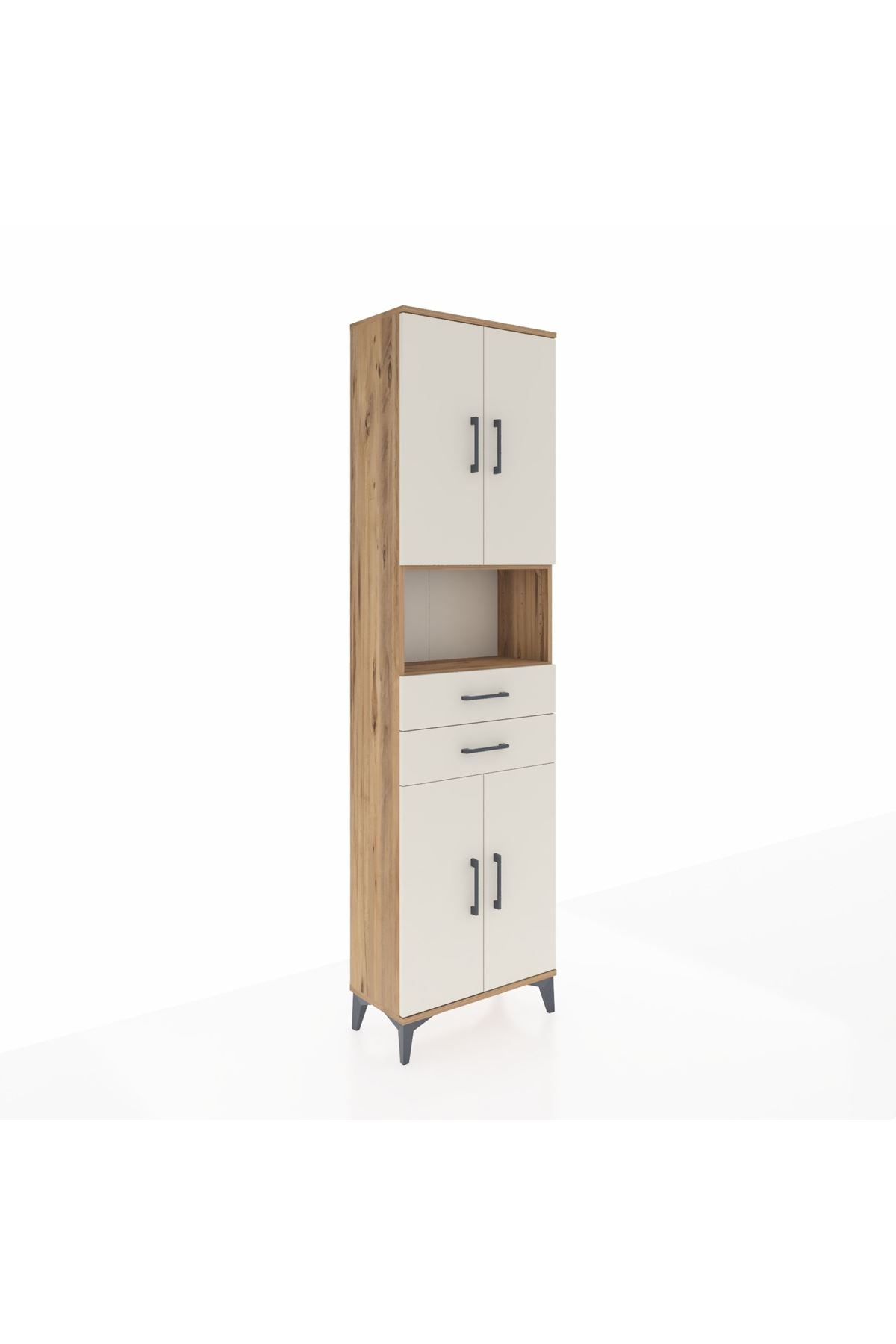 Arges Dolap 4 Raflı 2 Çekmeceli 4 Kapaklı 60x30x221 - S29M240V7A