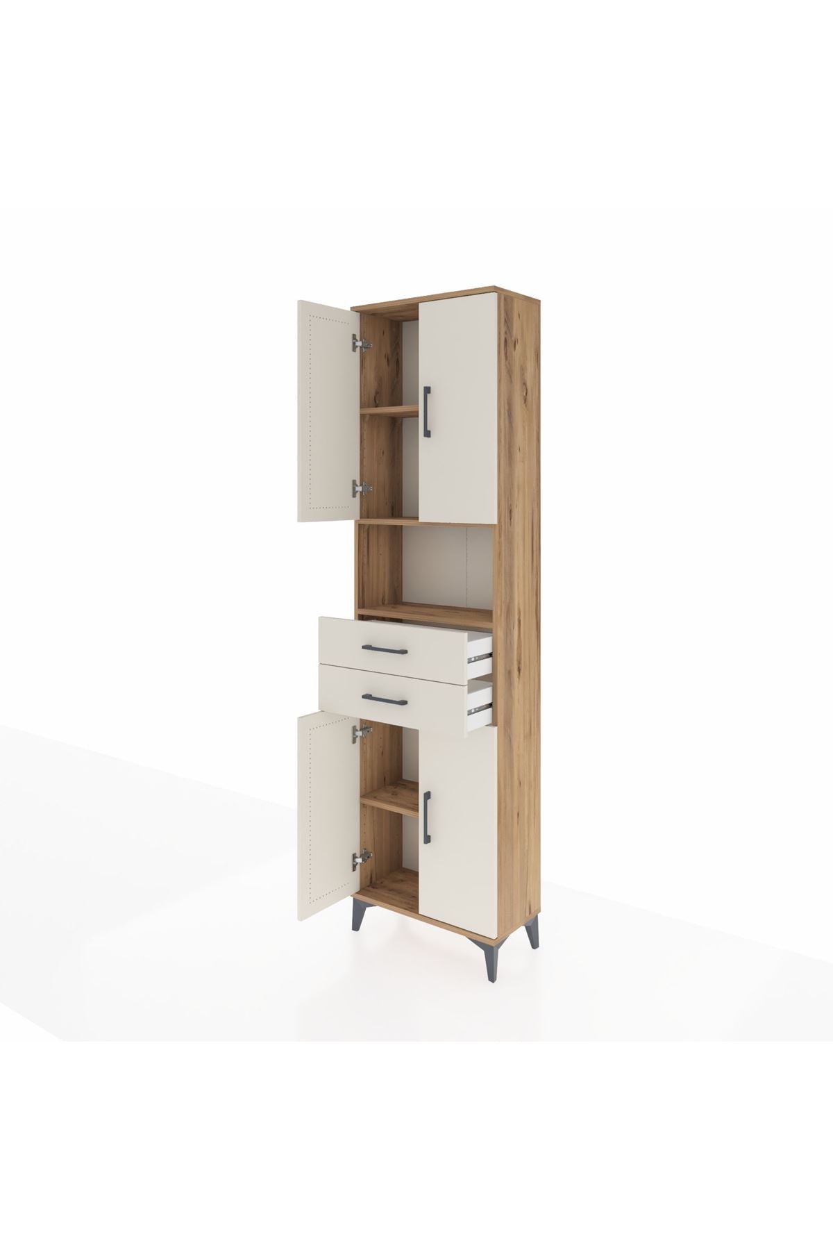Arges Dolap 4 Raflı 2 Çekmeceli 4 Kapaklı 60x30x221 - S29M240V7A