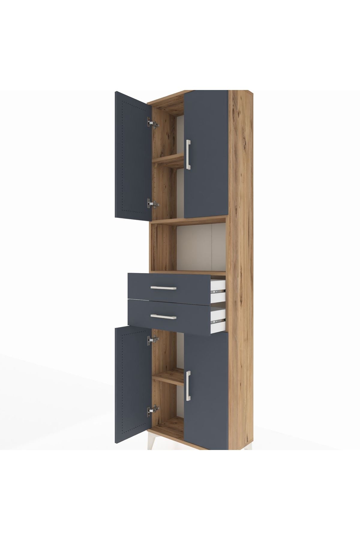 Arges Dolap 4 Raflı 2 Çekmeceli 4 Kapaklı 60x30x221 - S29M240V8A