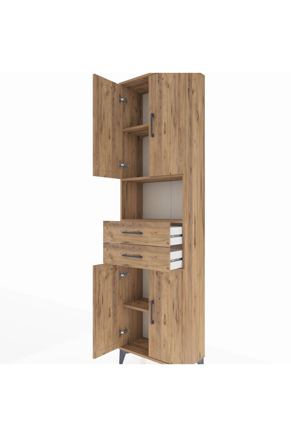 Arges Dolap 4 Raflı 2 Çekmeceli 4 Kapaklı 60x30x221 - S29M240V9A