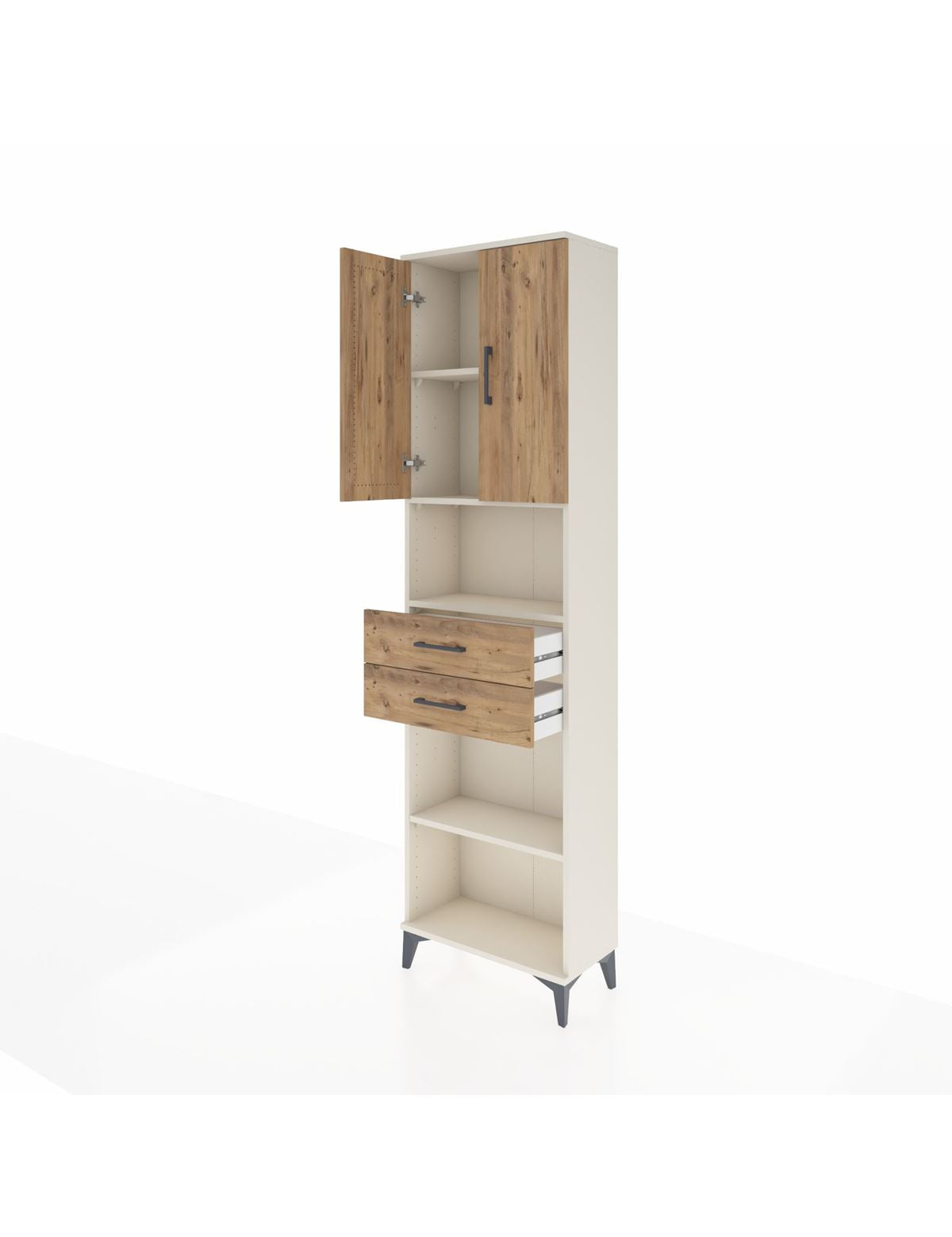 Arges Dolap 4 Raflı 2 Çekmeceli 2 Kapaklı 60x30x221 - S29M241V3A