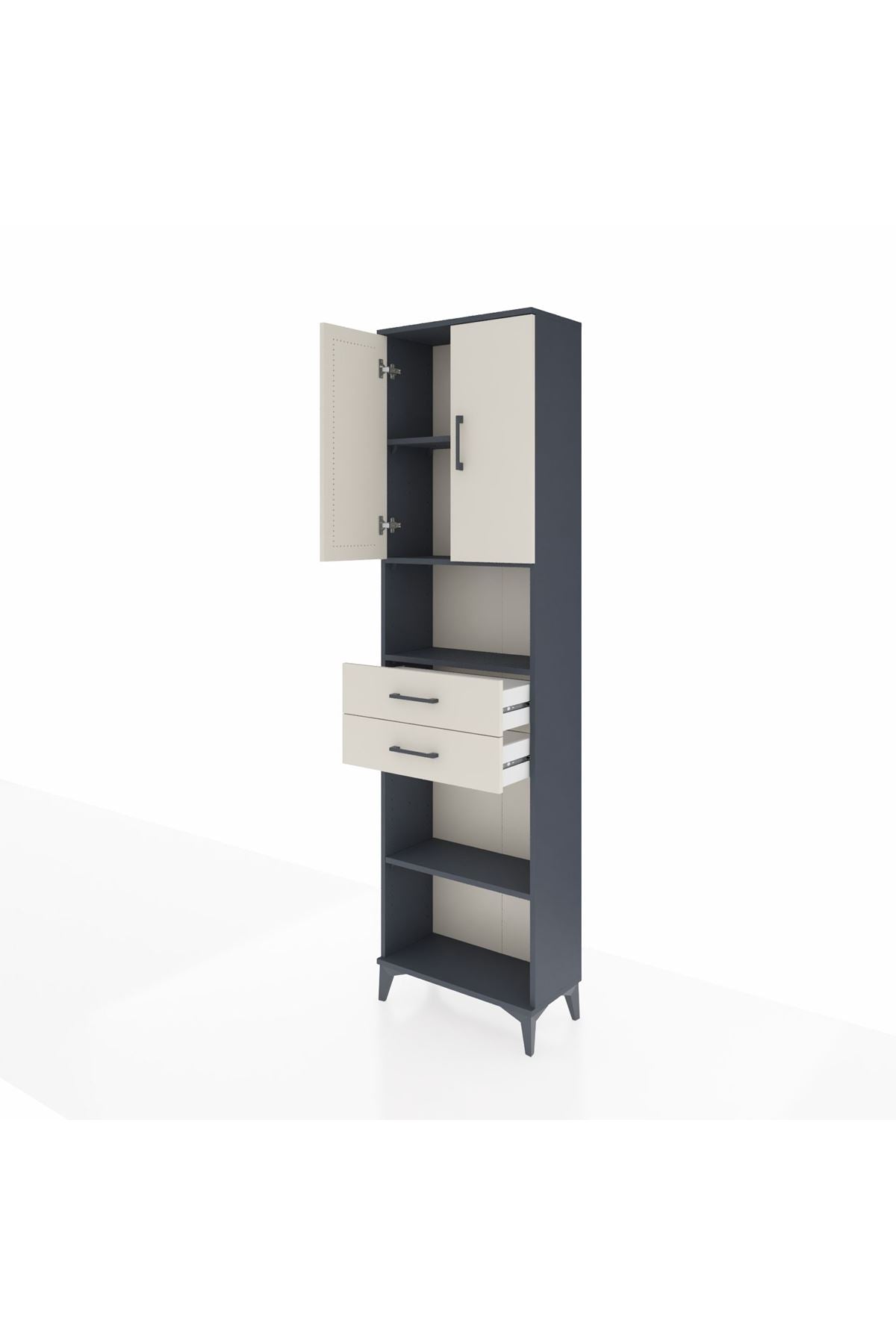 Arges Dolap 4 Raflı 2 Çekmeceli 2 Kapaklı 60x30x221 - S29M241V4A