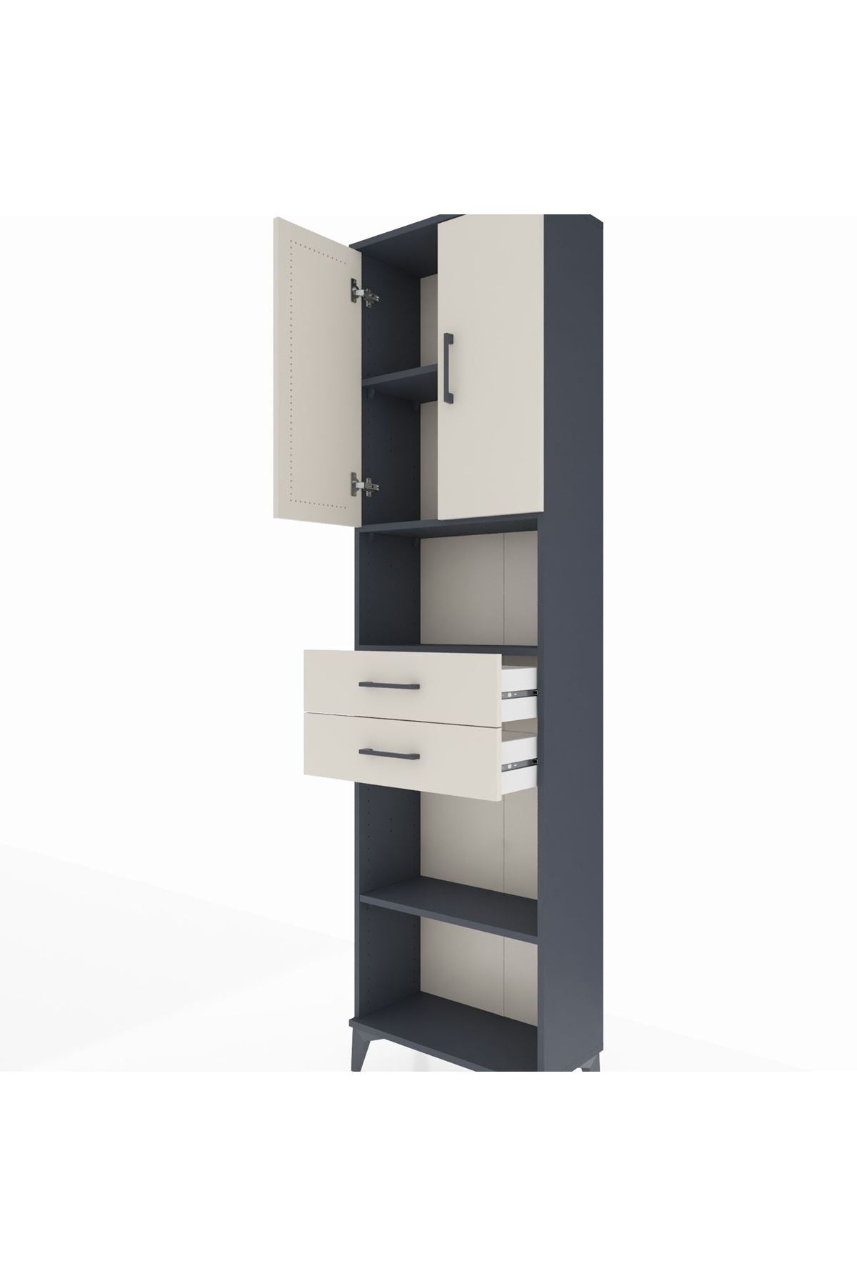 Arges Dolap 4 Raflı 2 Çekmeceli 2 Kapaklı 60x30x221 - S29M241V4A