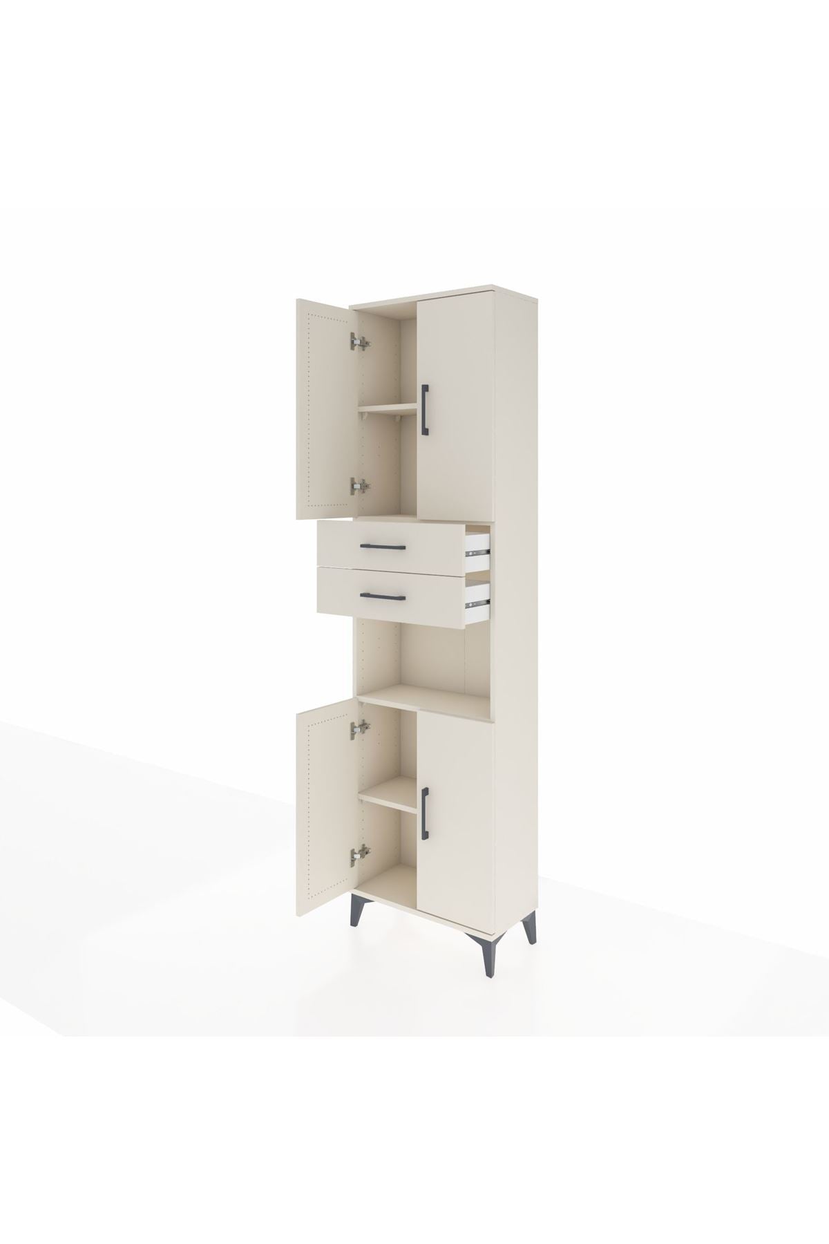 Arges Dolap 4 Raflı 2 Çekmeceli 4 Kapaklı 60x30x221 - S29M244V1A