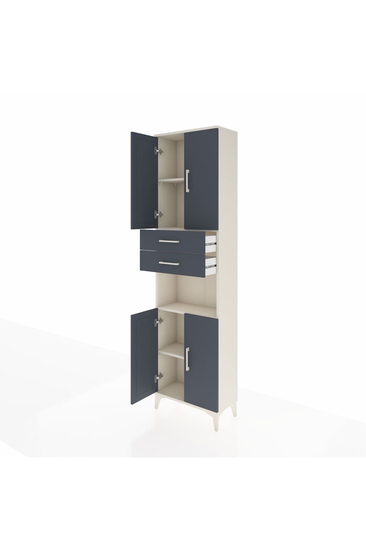 Arges Dolap 4 Raflı 2 Çekmeceli 4 Kapaklı 60x30x221 - S29M244V2A