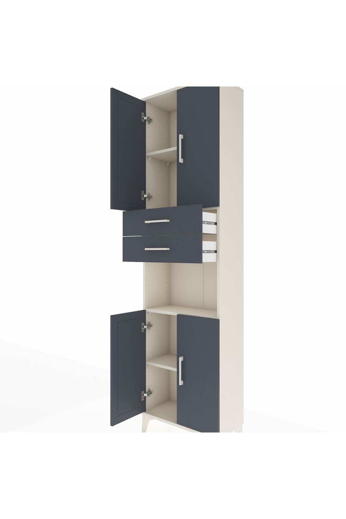 Arges Dolap 4 Raflı 2 Çekmeceli 4 Kapaklı 60x30x221 - S29M244V2A