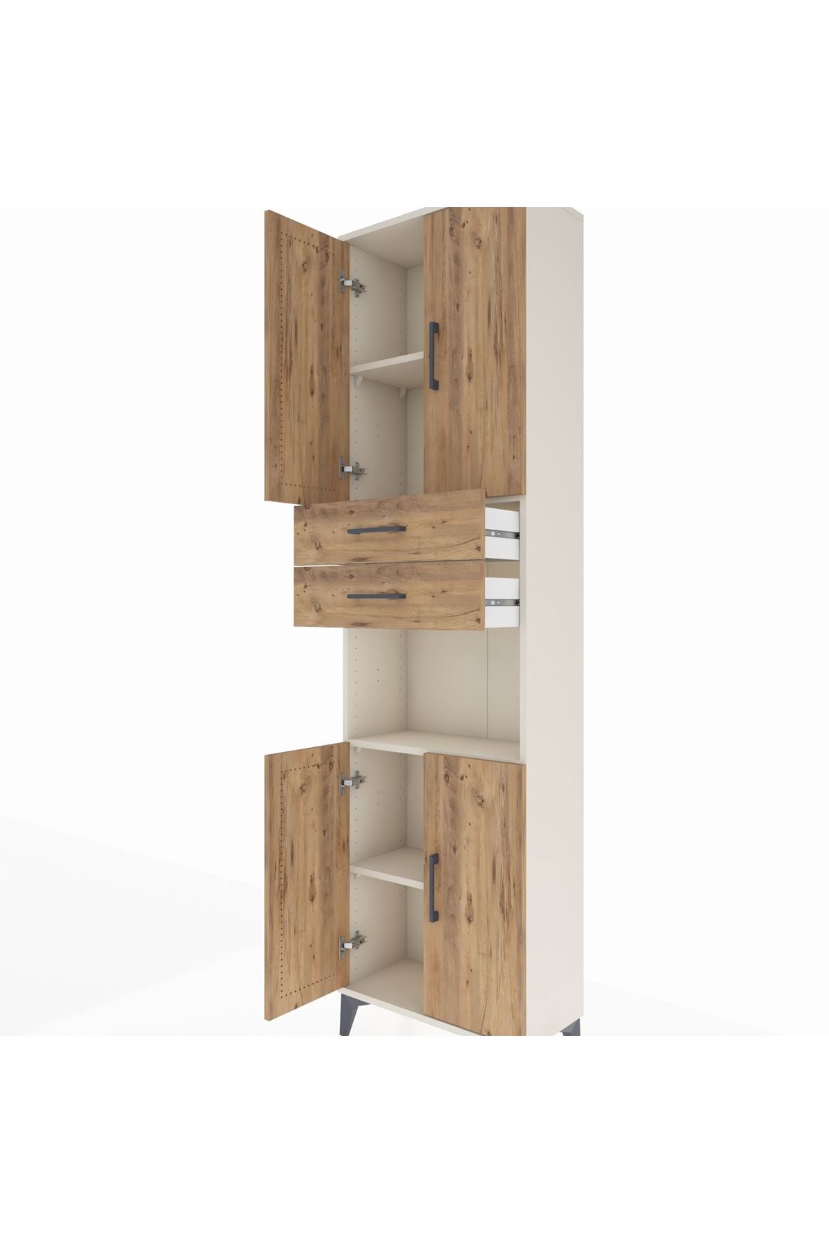 Arges Dolap 4 Raflı 2 Çekmeceli 4 Kapaklı 60x30x221 - S29M244V3A