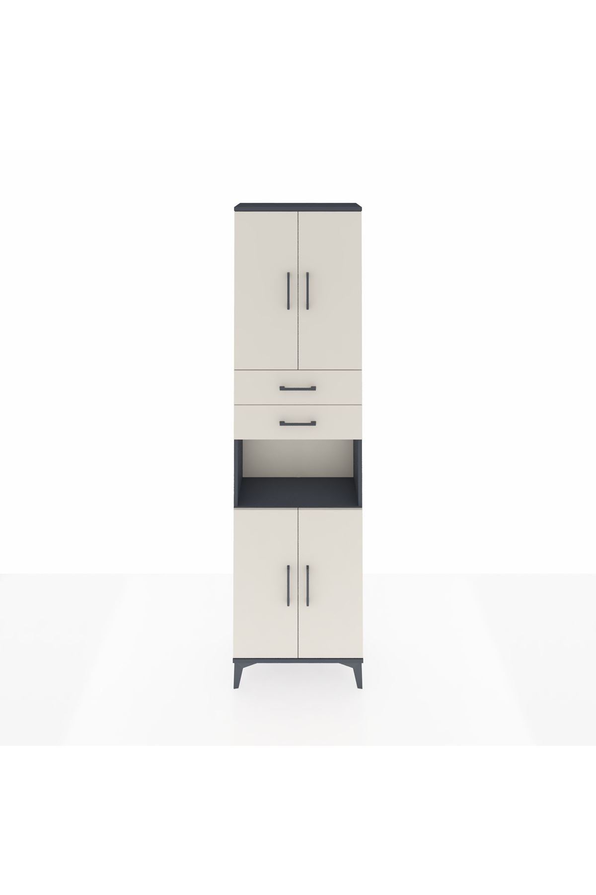 Arges Dolap 4 Raflı 2 Çekmeceli 4 Kapaklı 60x30x221 - S29M244V4A