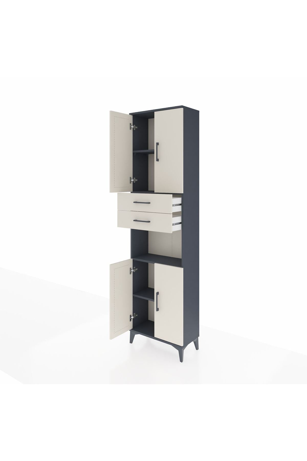 Arges Dolap 4 Raflı 2 Çekmeceli 4 Kapaklı 60x30x221 - S29M244V4A