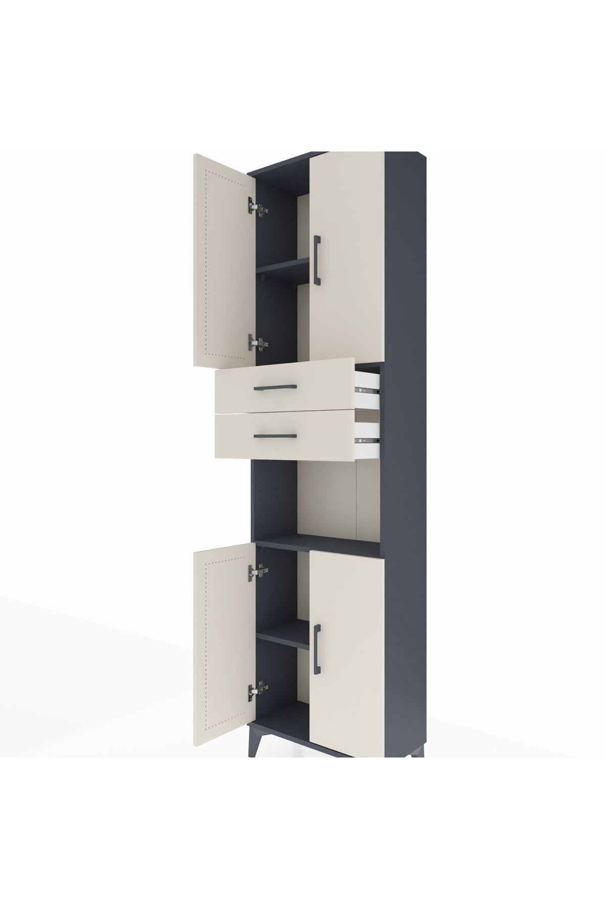 Arges Dolap 4 Raflı 2 Çekmeceli 4 Kapaklı 60x30x221 - S29M244V4A