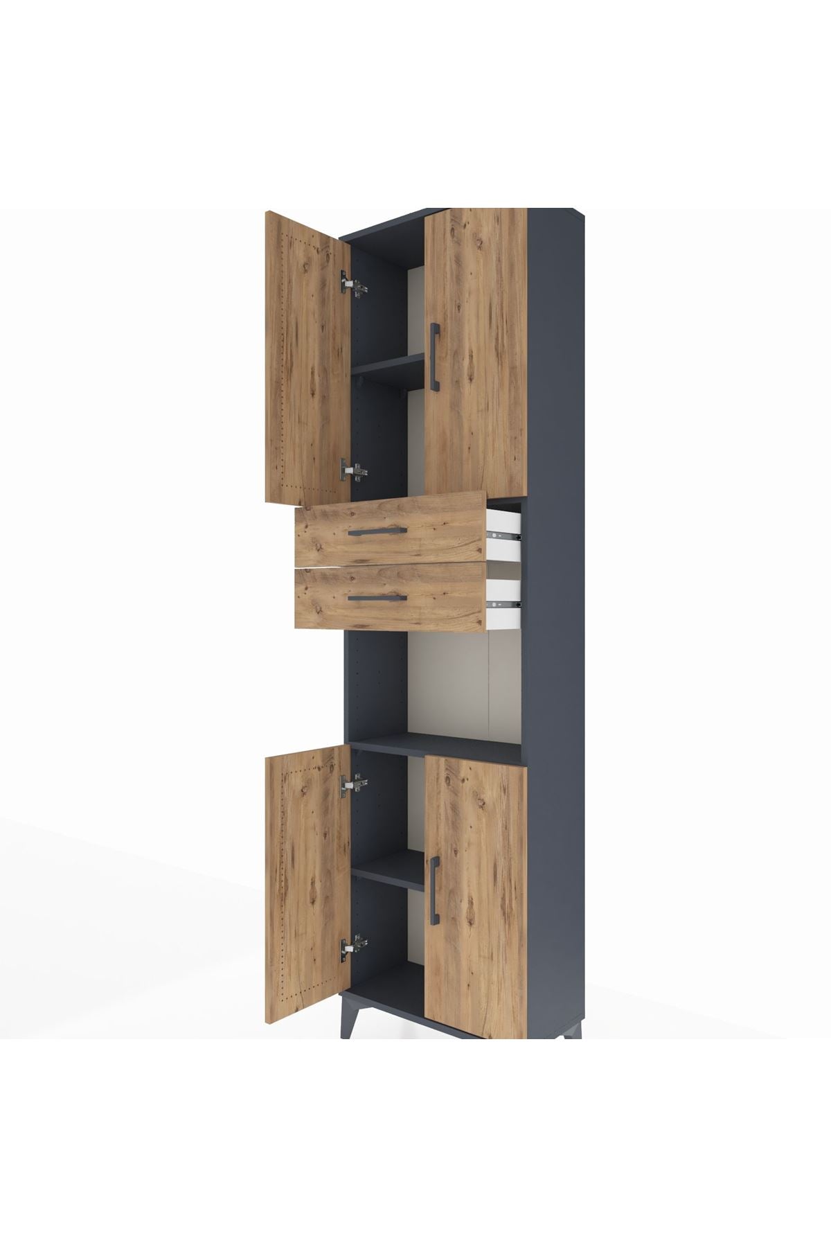Arges Dolap 4 Raflı 2 Çekmeceli 4 Kapaklı 60x30x221 - S29M244V6A