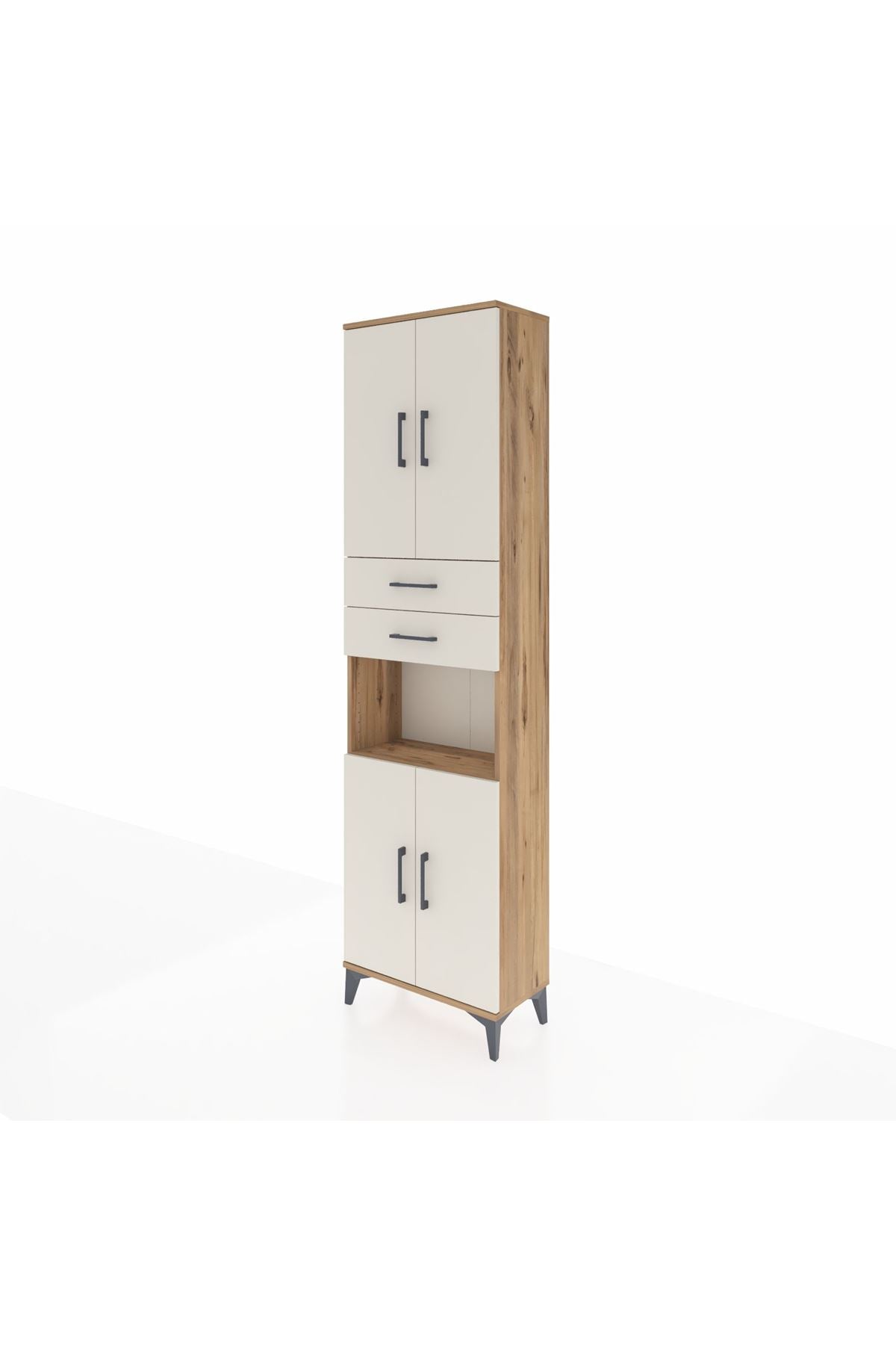 Arges Dolap 4 Raflı 2 Çekmeceli 4 Kapaklı 60x30x221 - S29M244V7A