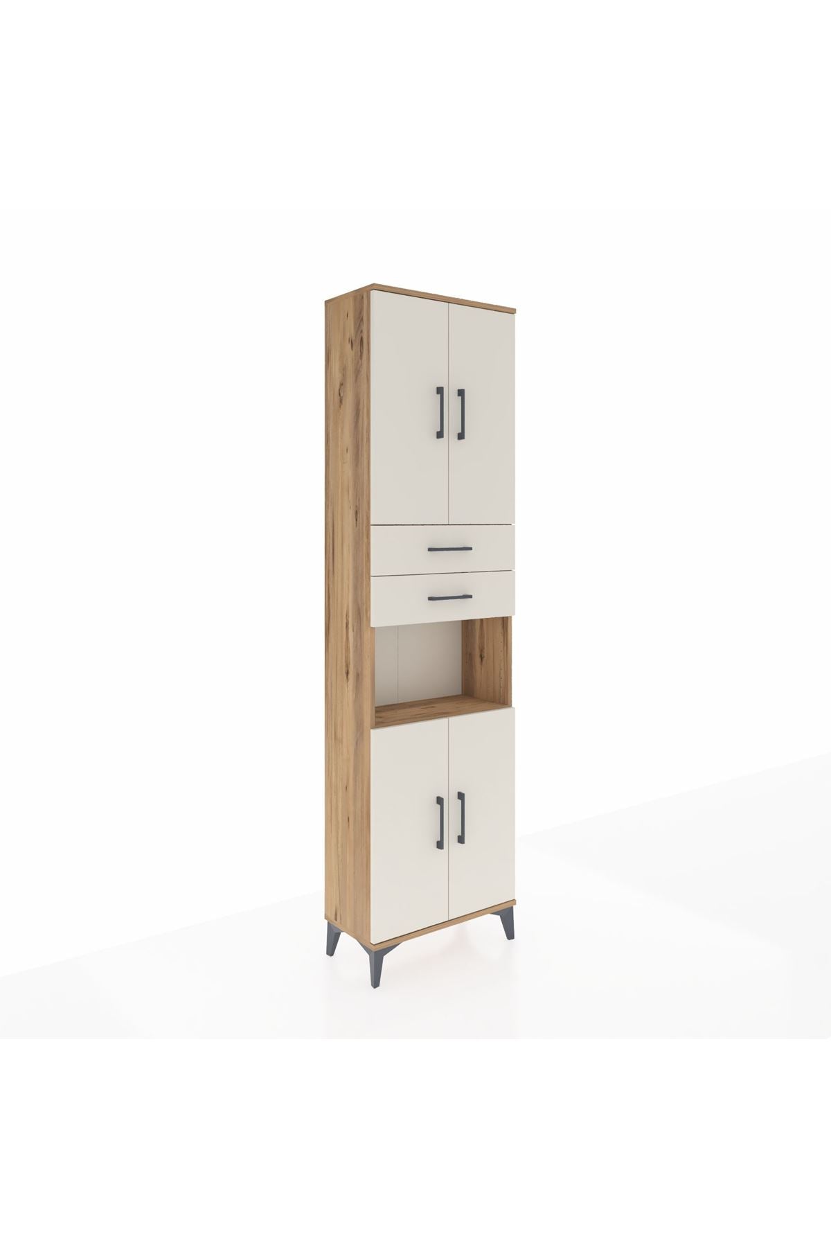 Arges Dolap 4 Raflı 2 Çekmeceli 4 Kapaklı 60x30x221 - S29M244V7A