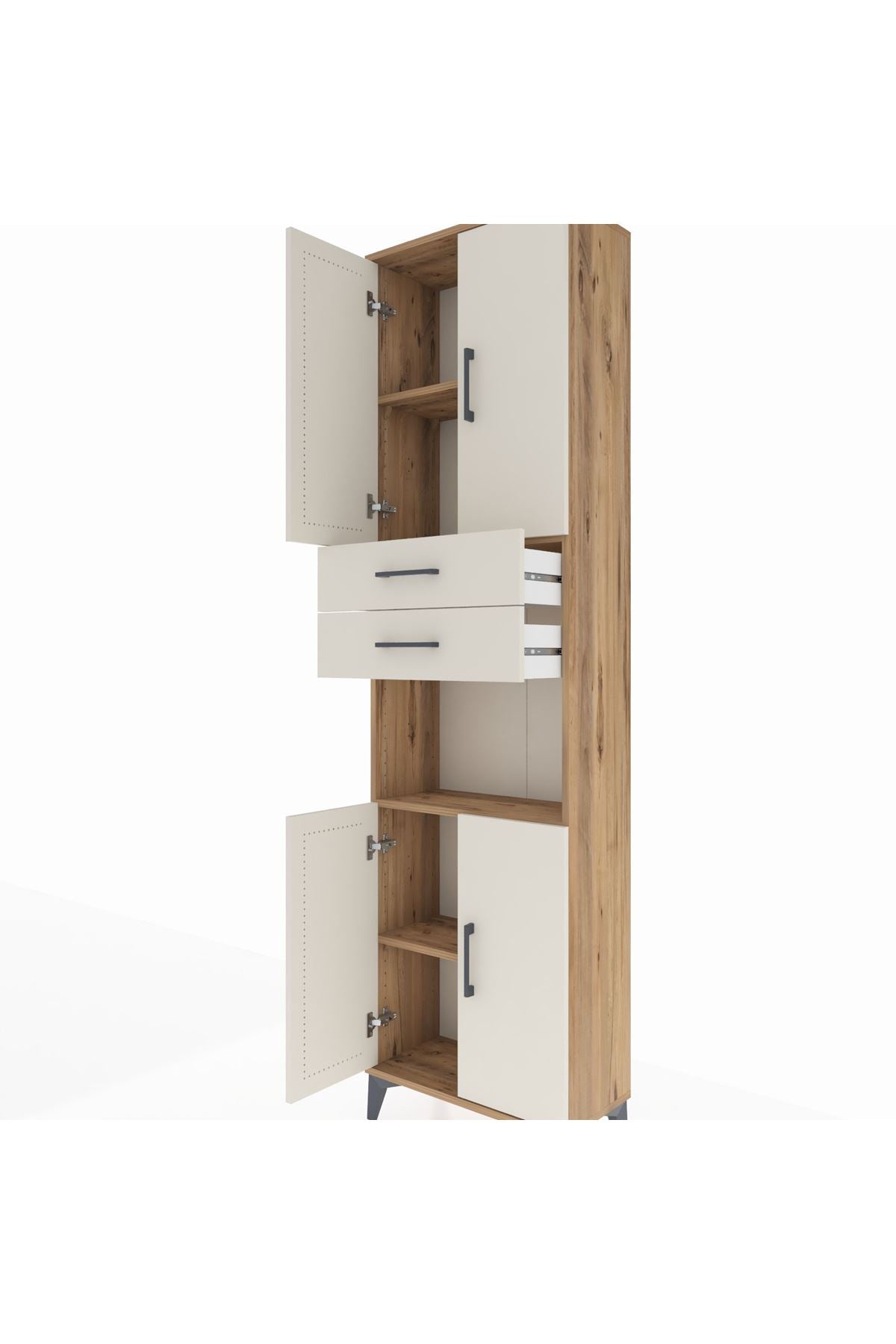 Arges Dolap 4 Raflı 2 Çekmeceli 4 Kapaklı 60x30x221 - S29M244V7A
