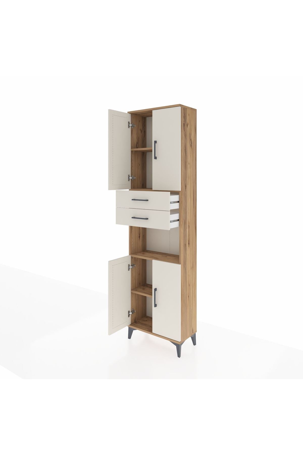 Arges Dolap 4 Raflı 2 Çekmeceli 4 Kapaklı 60x30x221 - S29M244V7A