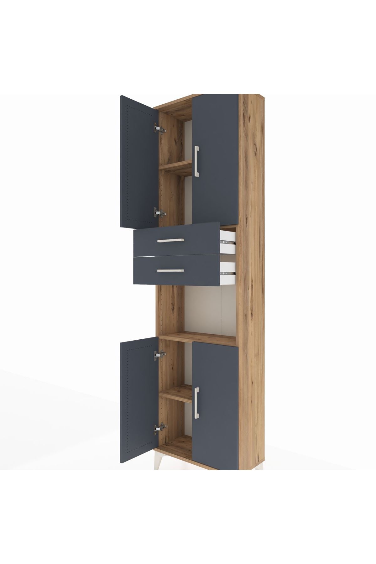 Arges Dolap 4 Raflı 2 Çekmeceli 4 Kapaklı 60x30x221 - S29M244V8A