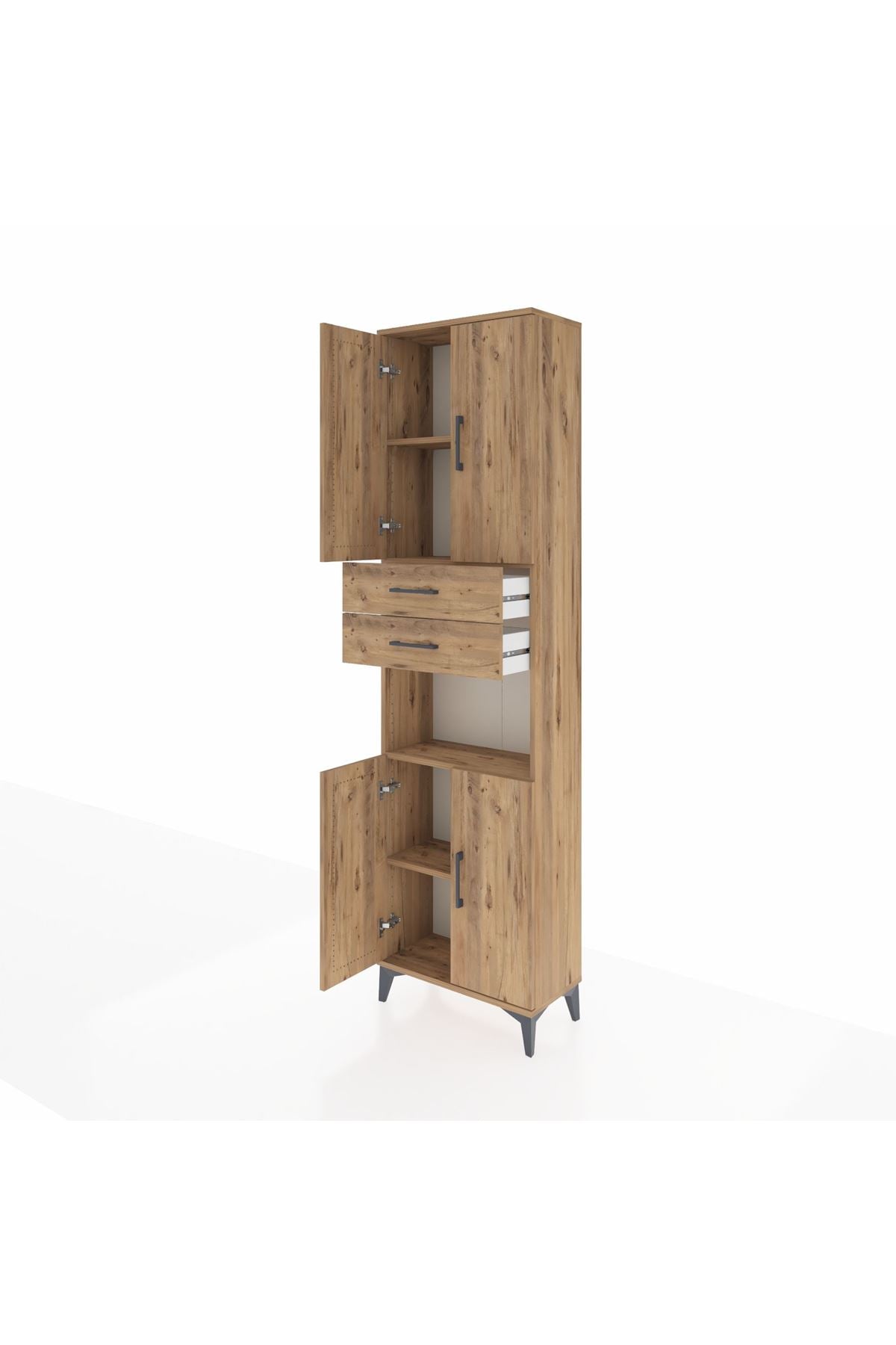 Arges Dolap 4 Raflı 2 Çekmeceli 4 Kapaklı 60x30x221 - S29M244V9A