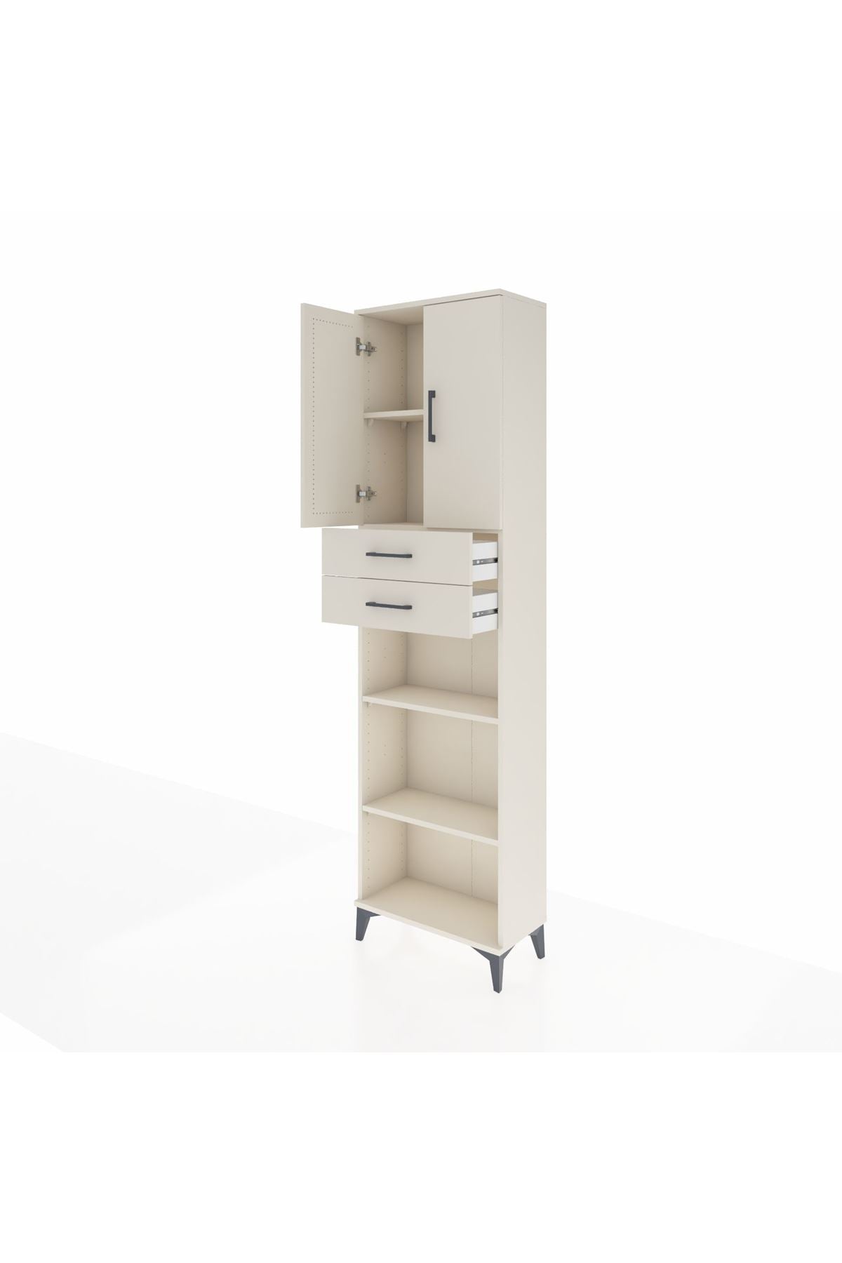 Arges Dolap 4 Raflı 2 Çekmeceli 2 Kapaklı 60x30x221 - S29M245V1A