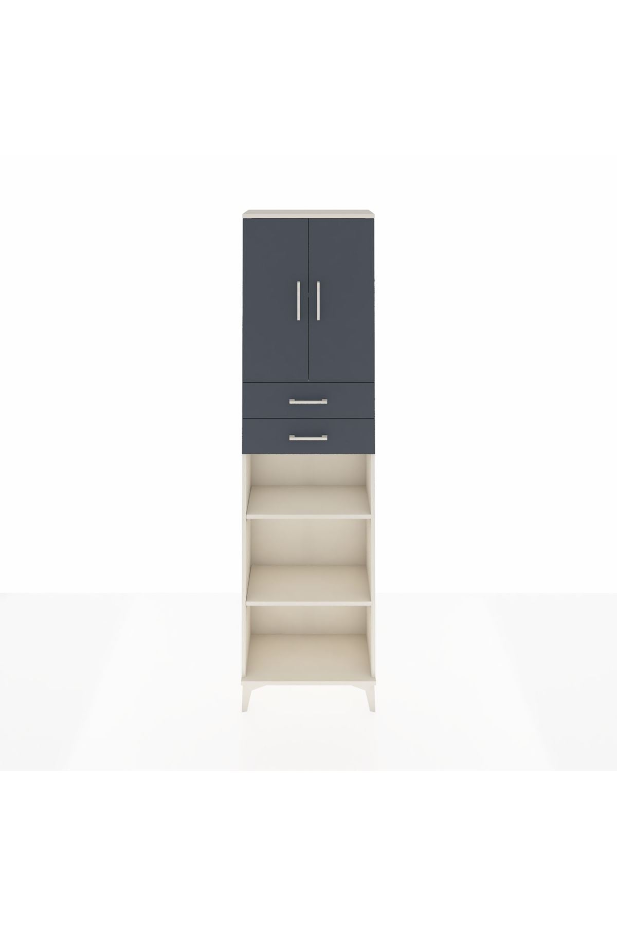 Arges Dolap 4 Raflı 2 Çekmeceli 2 Kapaklı 60x30x221 - S29M245V2A