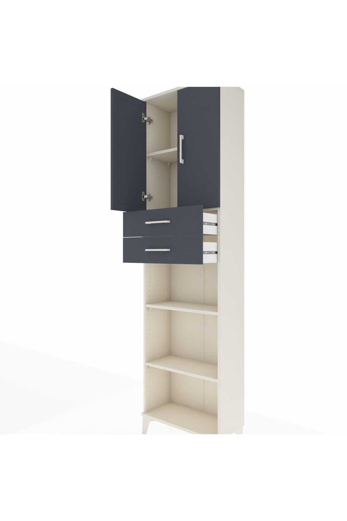 Arges Dolap 4 Raflı 2 Çekmeceli 2 Kapaklı 60x30x221 - S29M245V2A