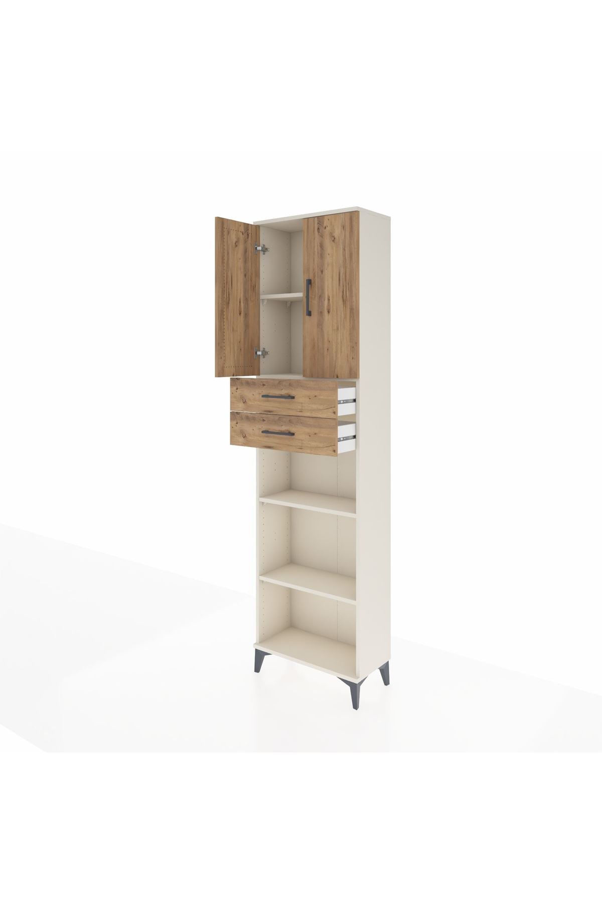 Arges Dolap 4 Raflı 2 Çekmeceli 2 Kapaklı 60x30x221 - S29M245V3A