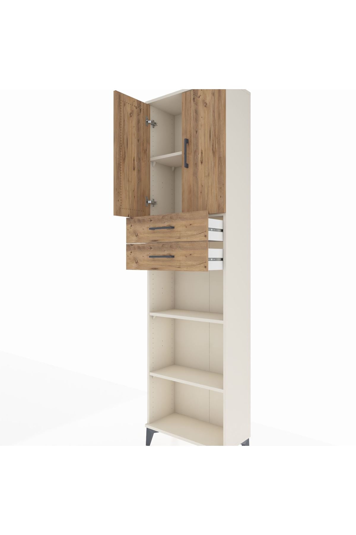 Arges Dolap 4 Raflı 2 Çekmeceli 2 Kapaklı 60x30x221 - S29M245V3A