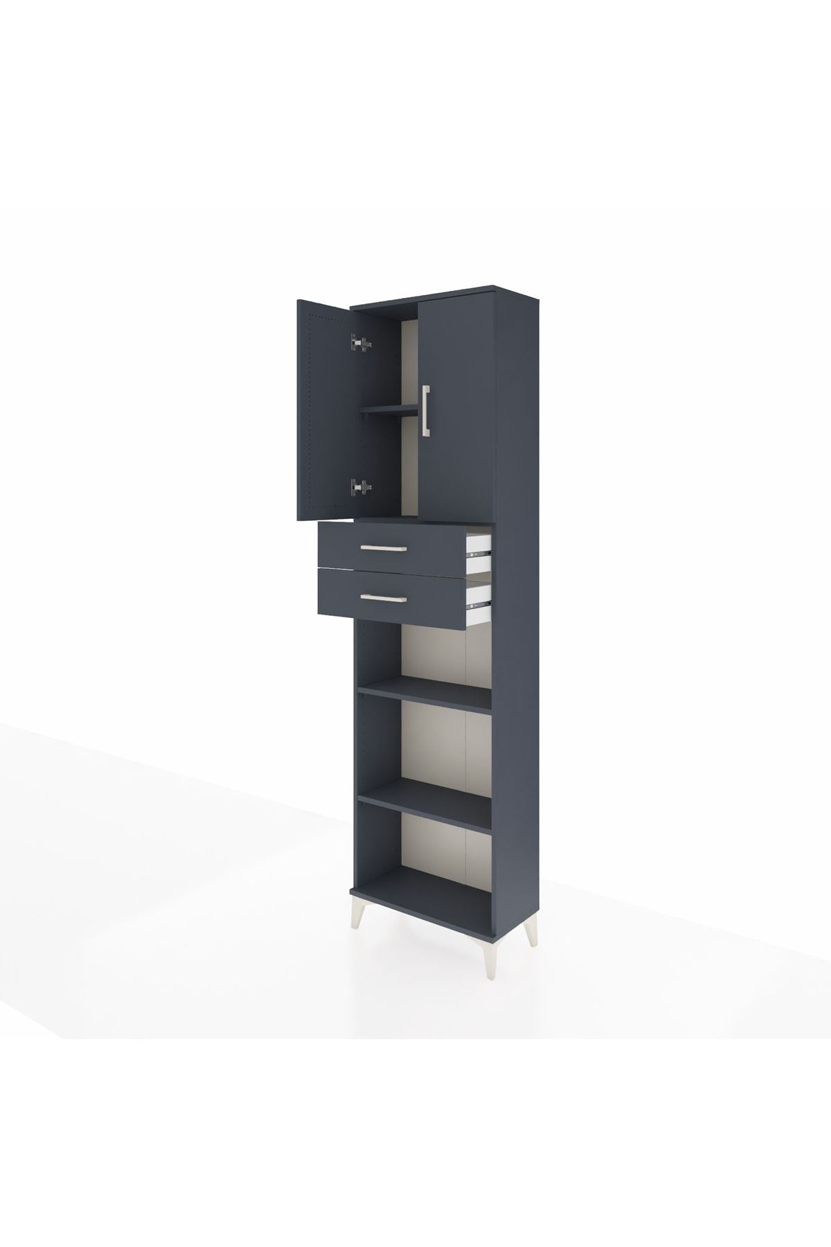 Arges Dolap 4 Raflı 2 Çekmeceli 2 Kapaklı 60x30x221 - S29M245V5A