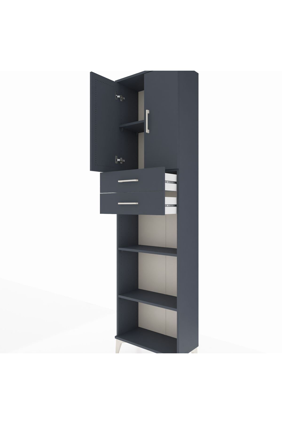 Arges Dolap 4 Raflı 2 Çekmeceli 2 Kapaklı 60x30x221 - S29M245V5A