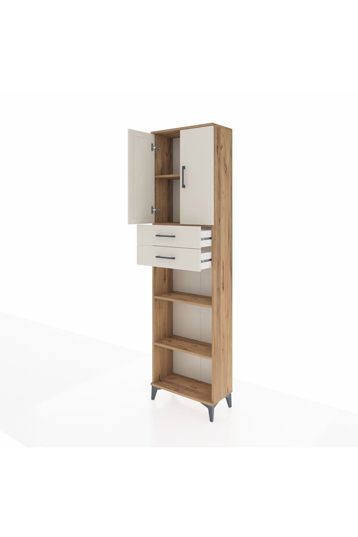 Arges Dolap 4 Raflı 2 Çekmeceli 2 Kapaklı 60x30x221 - S29M245V7A