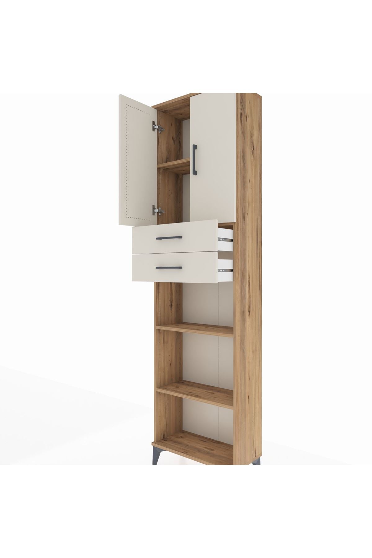 Arges Dolap 4 Raflı 2 Çekmeceli 2 Kapaklı 60x30x221 - S29M245V7A