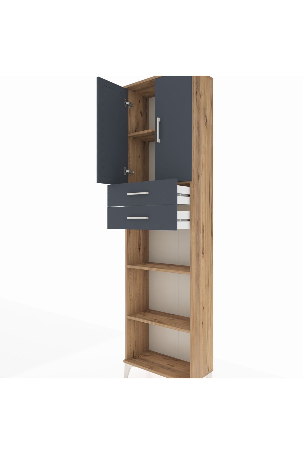 Arges Dolap 4 Raflı 2 Çekmeceli 2 Kapaklı 60x30x221 - S29M245V8A