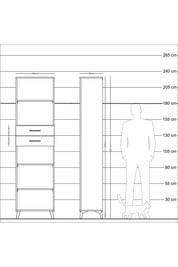 Arges Dolap 4 Raflı 2 Çekmeceli 60x30x221 - S29M247V2A