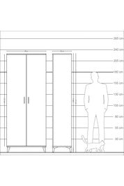 Arges Dolap 2 Raflı 2 Kapaklı Tek Askılı 88x30x221 - S30M003V5A