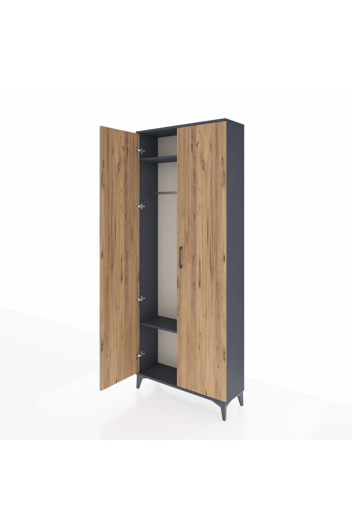 Arges Dolap 2 Raflı 2 Kapaklı Tek Askılı 88x30x221 - S30M003V6A