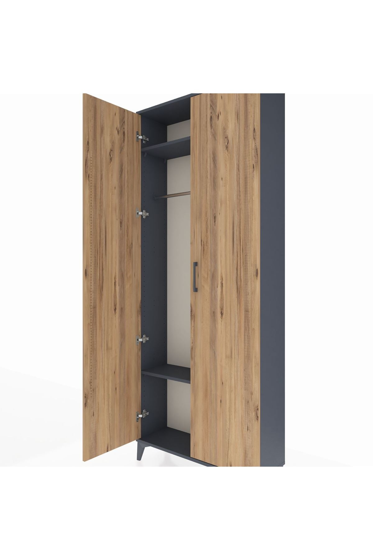 Arges Dolap 2 Raflı 2 Kapaklı Tek Askılı 88x30x221 - S30M003V6A