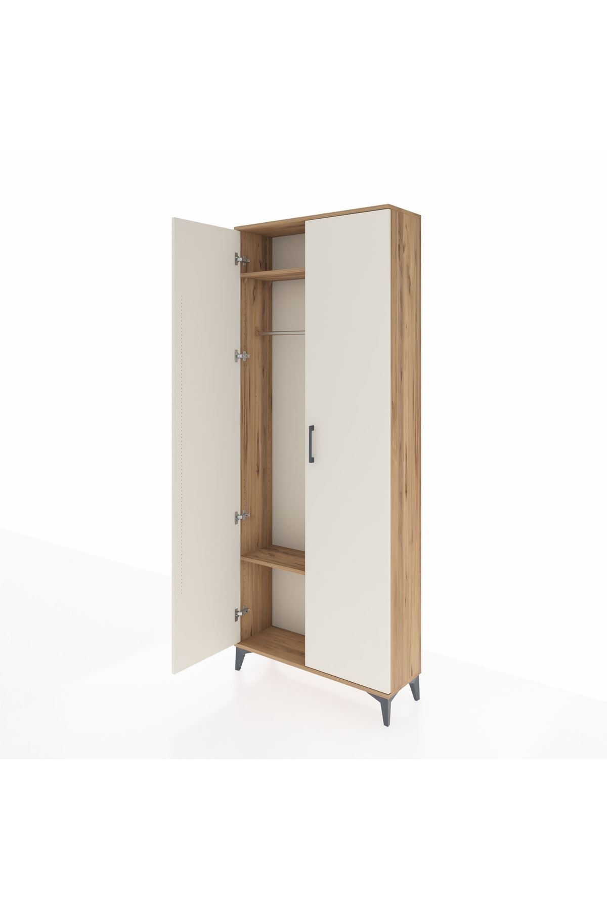 Arges Dolap 2 Raflı 2 Kapaklı Tek Askılı 88x30x221 - S30M003V7A