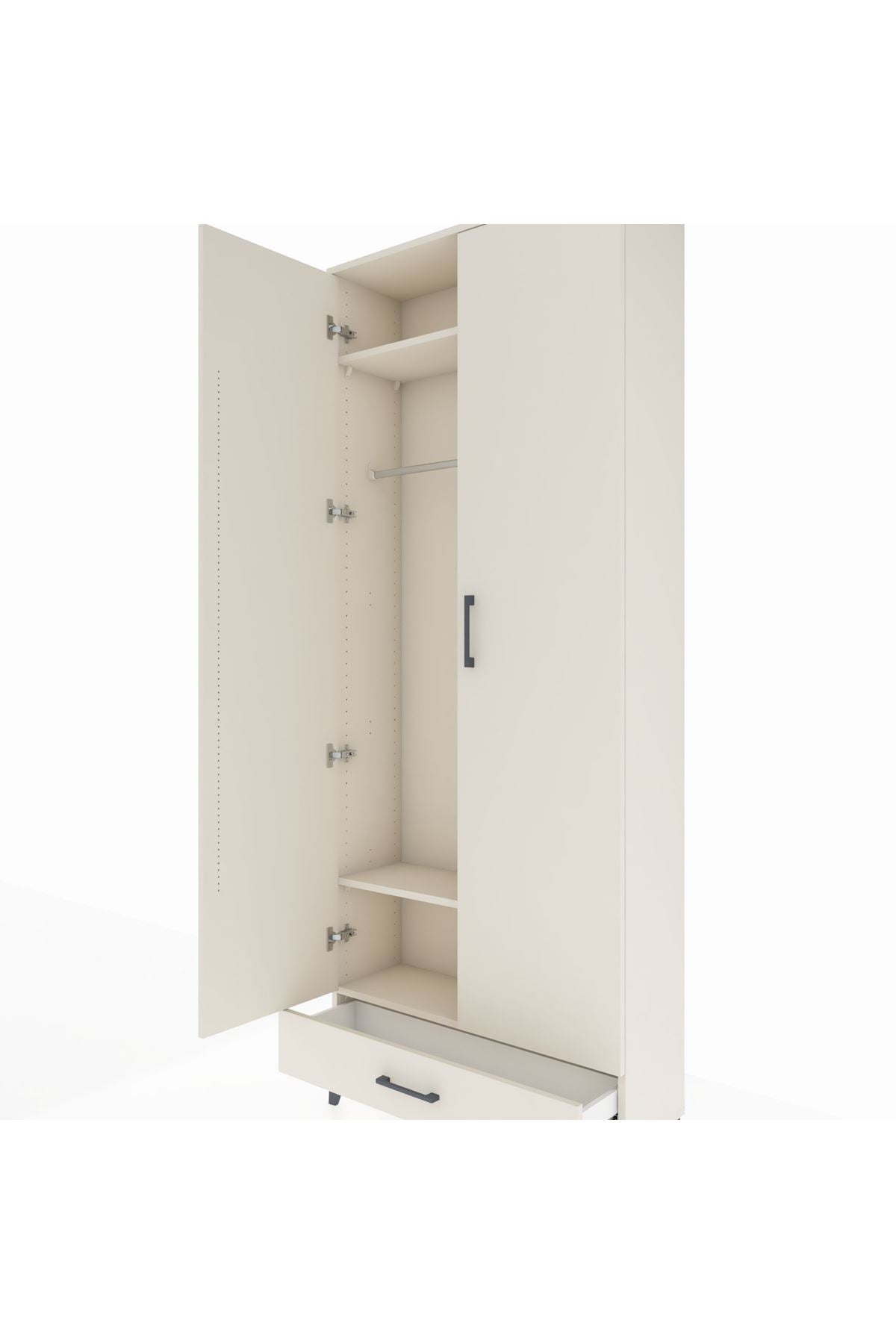 Arges Dolap 3 Raflı Tek Çekmeceli Tek Askılı 88x30x221 - S30M004V1A