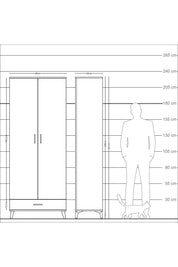 Arges Dolap 3 Raflı Tek Çekmeceli Tek Askılı 88x30x221 - S30M004V1A