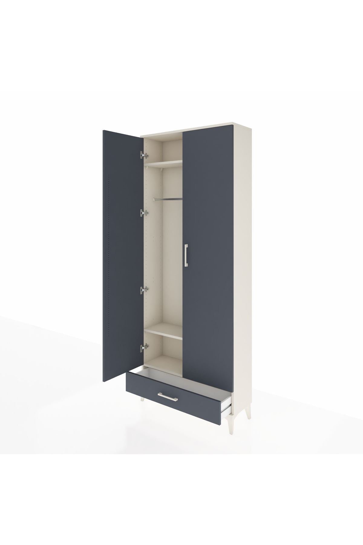 Arges Dolap 3 Raflı Tek Çekmeceli Tek Askılı 88x30x221 - S30M004V2A