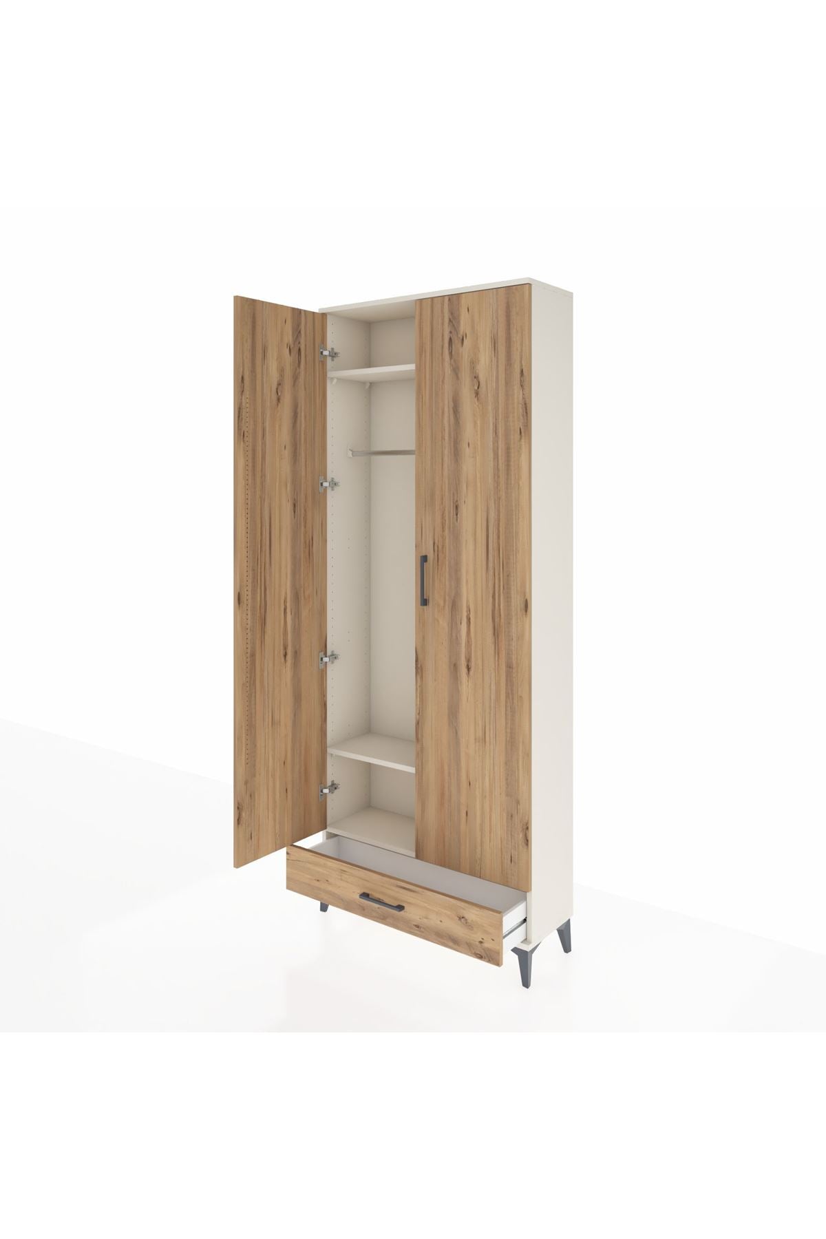 Arges Dolap 3 Raflı Tek Çekmeceli Tek Askılı 88x30x221 - S30M004V3A