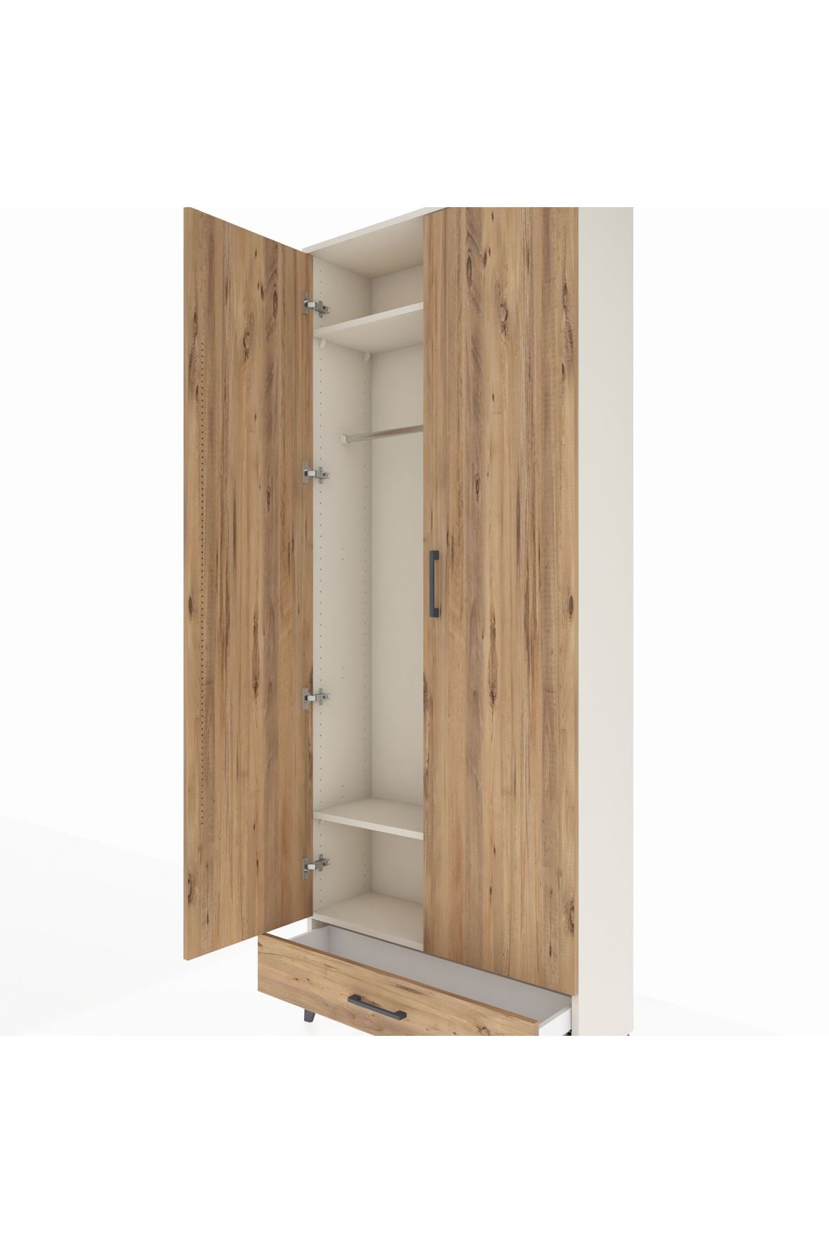 Arges Dolap 3 Raflı Tek Çekmeceli Tek Askılı 88x30x221 - S30M004V3A