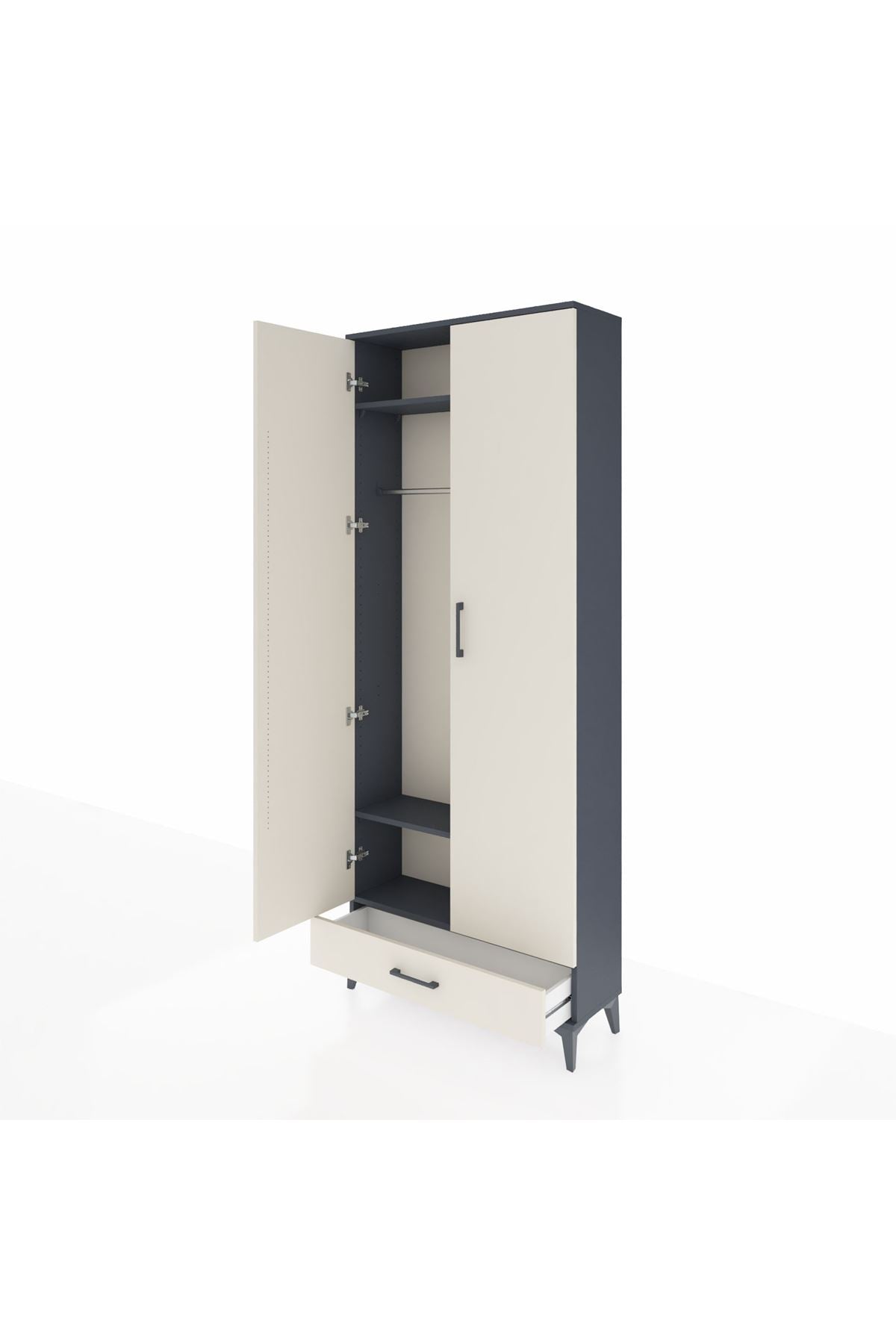 Arges Dolap 3 Raflı Tek Çekmeceli Tek Askılı 88x30x221 - S30M004V4A
